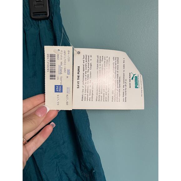 Vintage 90's PUMA Dark Green Windbreaker Track Pants NWT - Picture 3 of 6